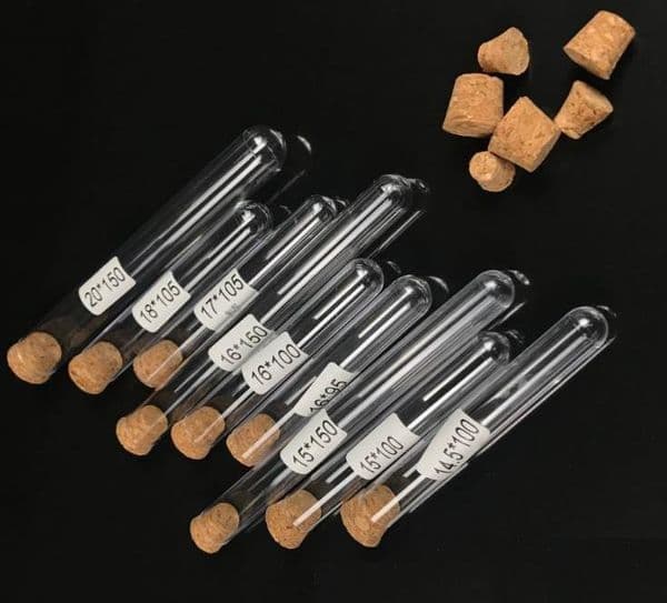 wholesale 1000pcs Plastic Test Tube With Cork Stopper Packaging Bottle 7ml 10ml 12ml 15ml 20ml 25ml 30ml 50ml Lab Supplie 20cc Clear Cosmetic-Tube SN2052