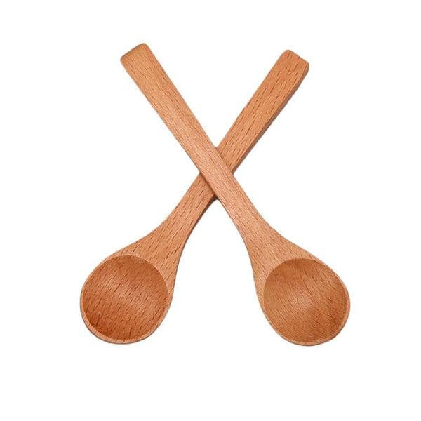2021 Wooden Round Bamboo Soup Tea Coffee Salt Spoon Jam Scoop DIY Kitchen Kids Ice Cream Tableware Tool