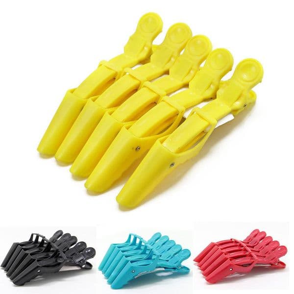 5Pcs/lot Hairdressing Salon Sectioning Clamp Crocodile Hair Clips Hairpin Grip 4 Multi-Colors Styling Tools Black Red