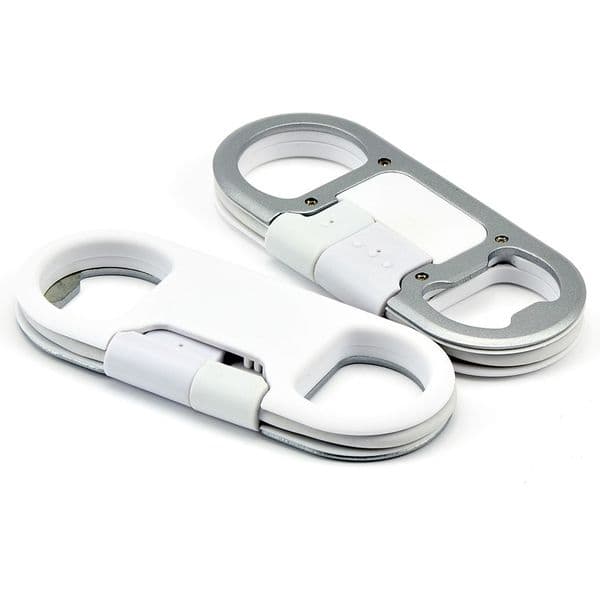 50pcs Bottle Opener Keychain Data Cable Portable 3 in 1 USB Charging Cord for Smart Phone