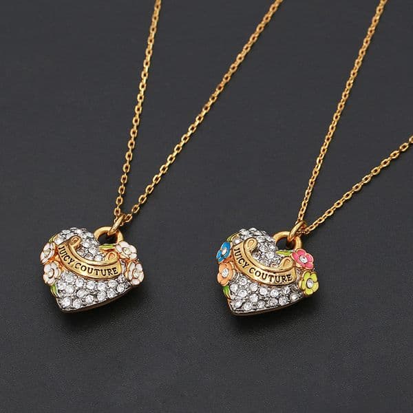 Juicy Necklace Net Red Temperament Fashion White Flower Color Peach Love Letter Smiling Face Heart Clavicle Chain Female