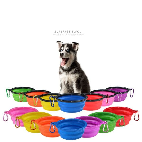 High DHL Quality Two Styles Of Travel Collapsible Cat And Dog Bowls Feeding Pet Water Tray Feeder With Hoo 12 Silicone
