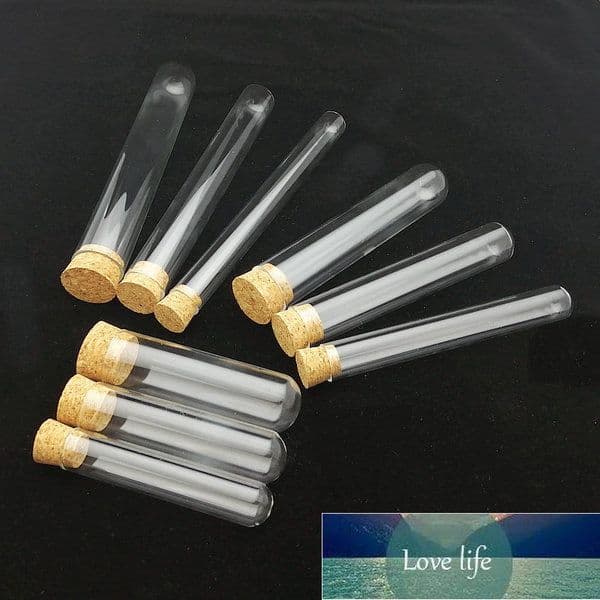 5pcs Outer Diameter 20/25/30mm Transparent Round Bottom Glass Test Tube with Cork Stopper lab Flat - mouth thickened Glass Vial