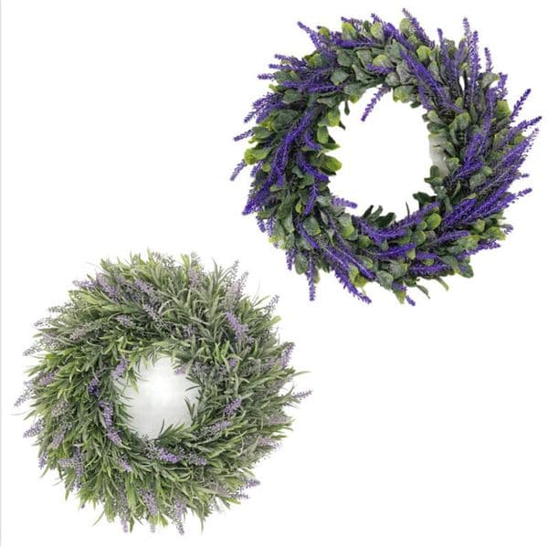 Wreath Hanging Artificial Wreaths For Front Door Christmas Party Wedding Decoration Simulation Lavender Head Wearing B2