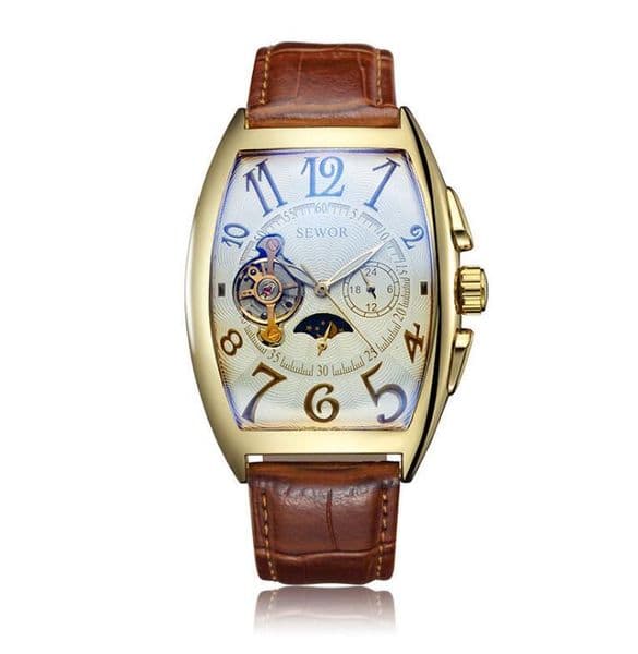 SEWOR mechanical watch Automatic movement watch leather belt men's casual fashion watch SEW140-2