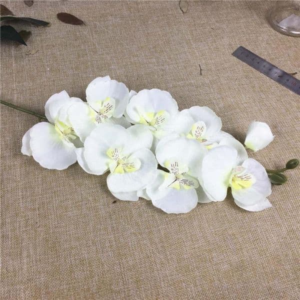 20Pcs/Lot Wholesale White Orchid Branches Artificial Flowers For Wedding Party Decoration Orchids Cheap Flowers B2