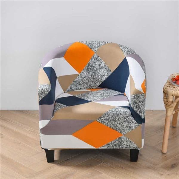 Arc-shaped Stretch Sofa Cover Round Single-seater Chair Cover Non-slip 1-seat Chair Covers for el Internet Cafe Club Bar 211102