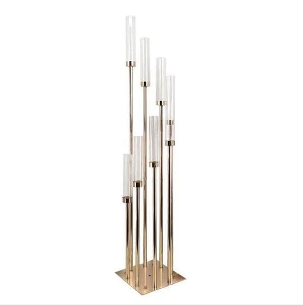 New arrive wedding decorations 8 heads candlestick with lampshade road lead wedding props T stage ornaments candle holders without lamp