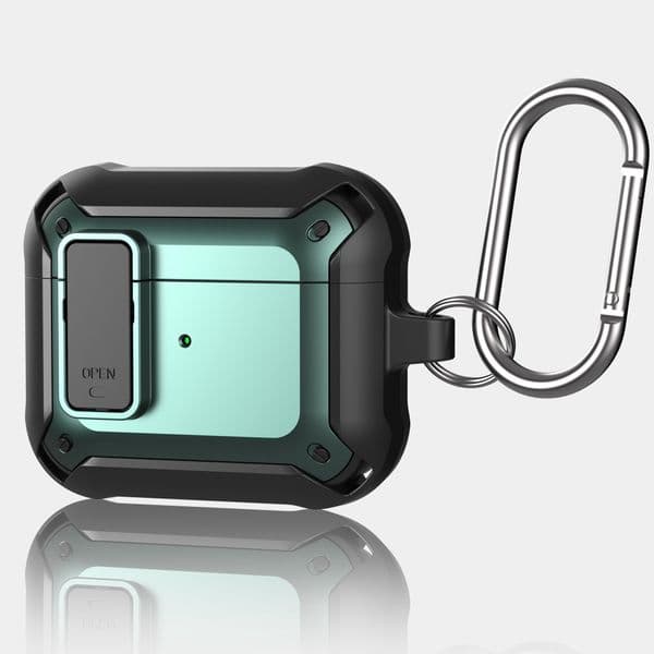 Headset Accessories AirPods Pro Cases, Secure Lock Shockproof Protective Airpod 3 2 1 Cover Cool TPU protector For Wireless Charging Case with Keychain
