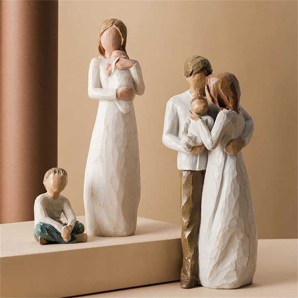 Home Decor Resin Statue People Model Figurines for Interior Decoration Accessories Living Room Christmas Gifts 211108