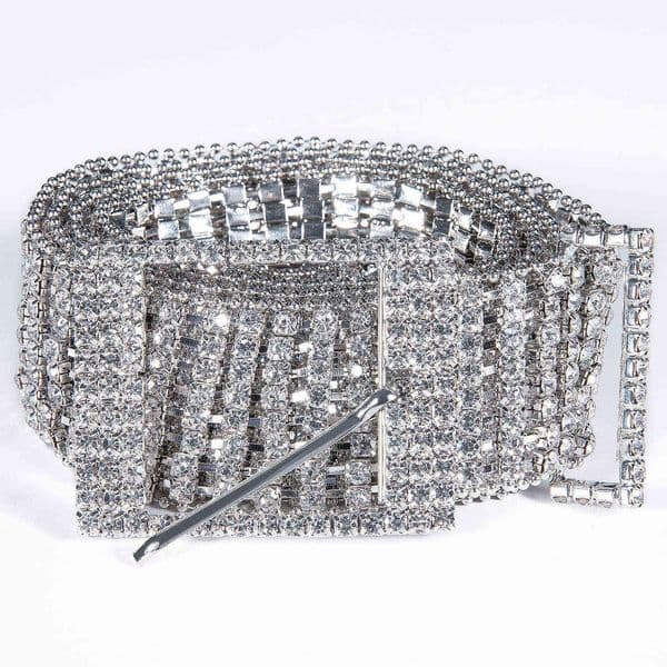 Hi-tie High Quality Rhinestones Belt for Women Female Luxury Silver Crystal Diamond Waist Chain Wedding Belt Pin Metal Buckle Q0624