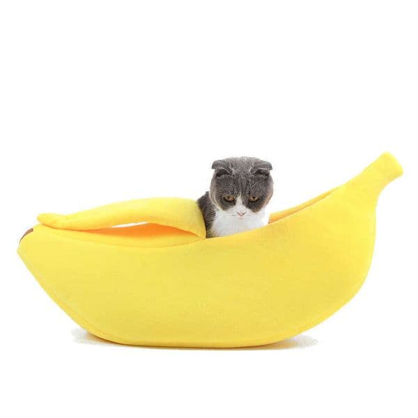 Banana Shaped Cat Bed Dog House Warm Cozy Puppy Cushion Kennel Portable Soft Pet Sofa Cute Sleeping Bag Funny Basket for Cats 211009