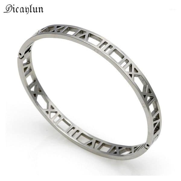 Hollow Roman Numeral Bracelet Jewelry Women Stainless Steel Bracelet Gold Silver High Quality1