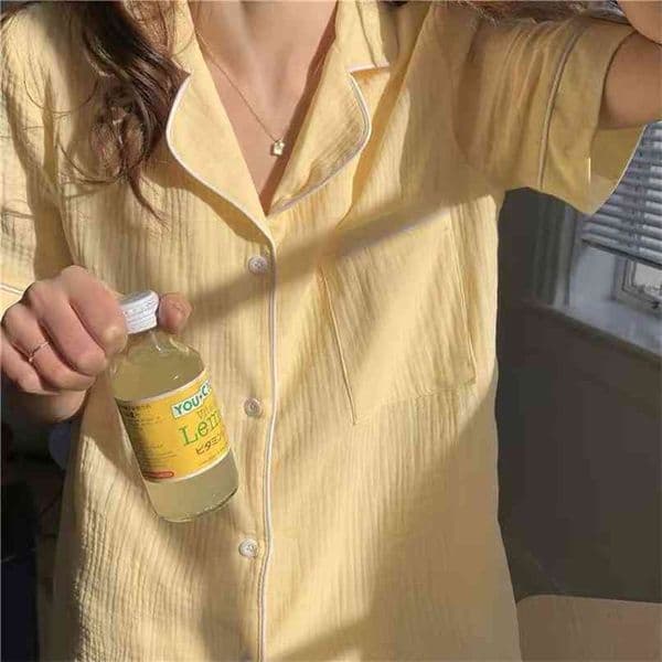 QWEEK Cotton Sleepwear Korean Pajamas Women Pijama Female Set Woman 2 Pieces Summer Loungewear Brief Suits with Shorts Pyjamas 210924