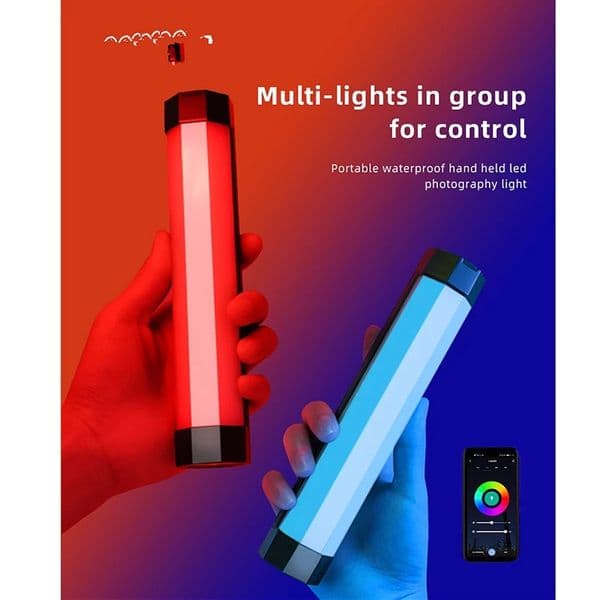 PavoTube RGB Light Stick Tube Waterproof Handheld LED Video soft Lighting Portable phone APP Remote Control 6C