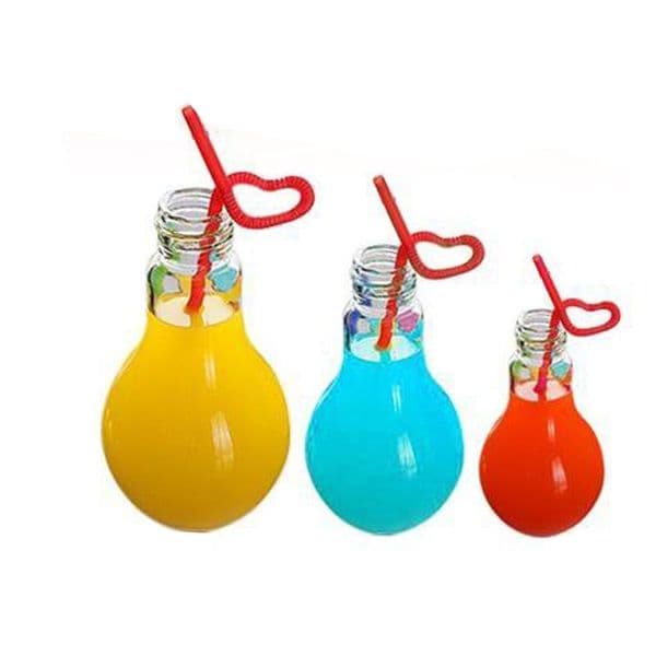 Milk Tea Glass Light Bulb Water Bottle 100ML - 500ML Drink Fruit Juice Tea Leak - proof Containers Lamp Bulb Bottle