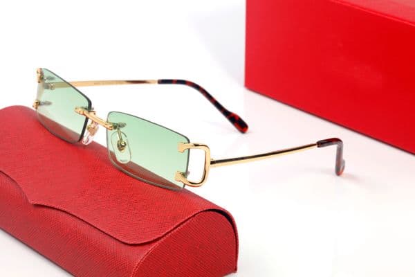 Fashion Women Designer Sunglasses for Men Rimless Square Sunglass Woman Man Vintage Brand Luxury Eyeglass Buffalo Travel Driving Carti Glasses Eyeglasses Lunette