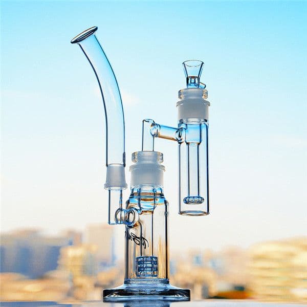 Real picture Birdcage hookah Inline Perc Recycler Glass Bongs Ashcatcher Detachable Pipes with 14mm female Joint Removable bong