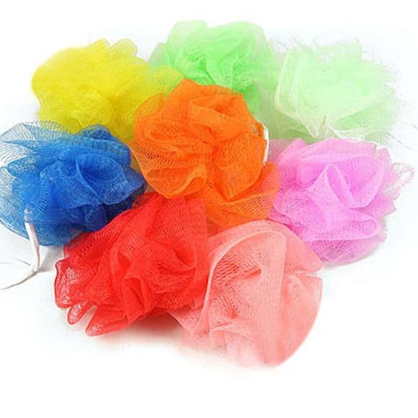 100pcs Loofah Bath Ball Mesh Sponge Milk Shower Accessories Nylon Brush 15g Soft Body Bathing Cleaning Brushes