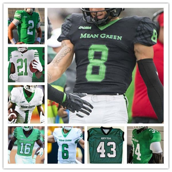 Custom North Texas UNT Mean Green College Football Jersey Jace Ruder Jyaire Shorter Isaiah Johnson DeAndre Torrey Roderic Burns Tyreke Davis Kevin Wood Austin Aune