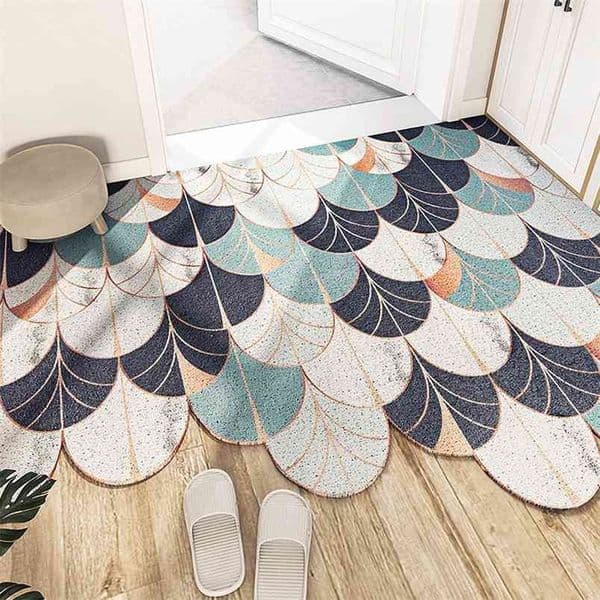 2026 New New Nordic Geometric Waterproof Floor Mat Wear Resistant Home Entrance Doormats DIY Cutting Door Rug Non Slip Bathroom Rugs Free Sh