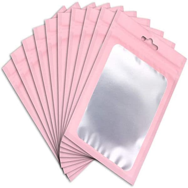 wholesale Resealable Bags Self Sealing Storage Bag with Window Smell Proof Packaging Aluminum Foil Pouch for Coffee Jewelry