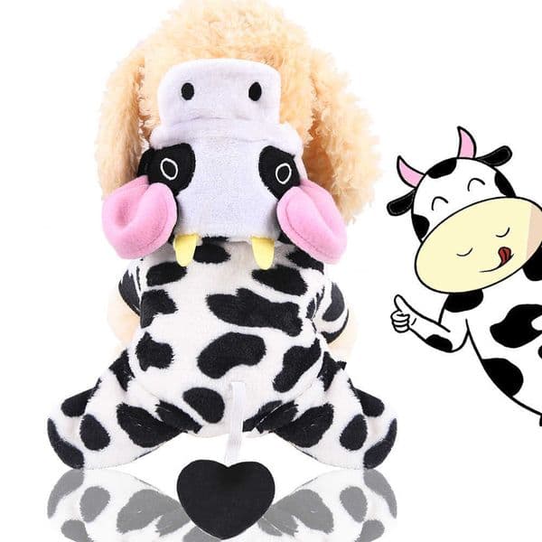 Cartoon Cows French Bulldog Small Dog Clothes Winter Chihuahua Coat Pug Puppy Halloween Funny Dog Jacket Ropa Perro Pet Clothes 211007