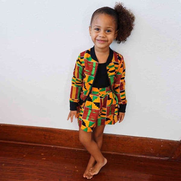 Girl Set Fashion Christmas Outfits African Bohemian Zipper Jacket + Dress 2 Piece Suit Kids Clothes 210515