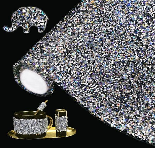 Bling Crystal Rhinestones Sticker Sheet Party Decoration AB Color Glitter Gem Self-Adhesive Wedding DIY Decor Stickers for Car Crafts