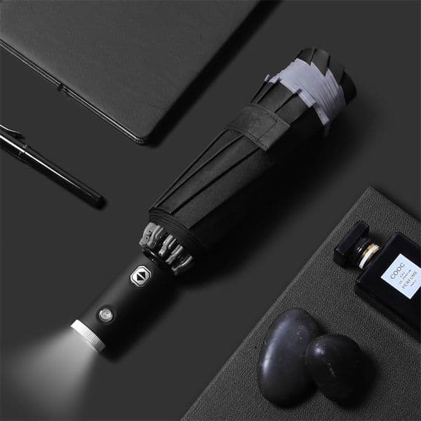 105CM Fully Automatic Umbrella Women Men Foldable Three Folding Inverted Reflective Rain Sun Windproof Creative LED 210721