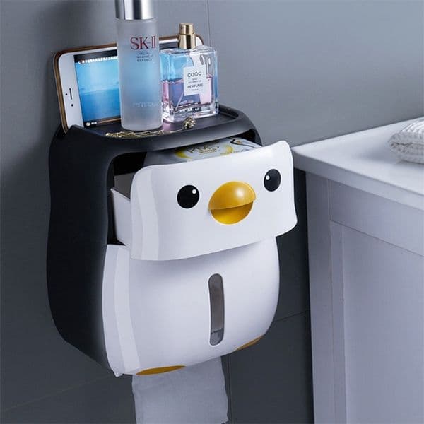 Portable Toilet Paper Holder Cartoon Dispenser Wall Mounted for Bathroom Accessories 210423
