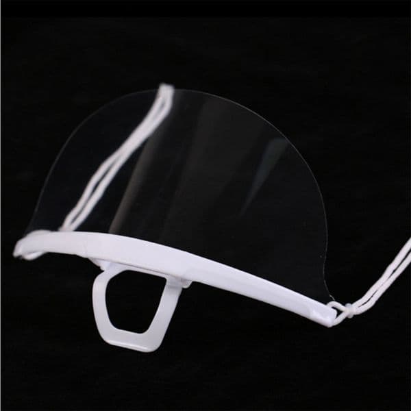 Reusable Transparent Masks Anti Spray Saliva Cover Catering Waiter Special Food Hygiene Plastic Kitchen Smile Restaurant Sanitary tool Open Face Guard TE0007