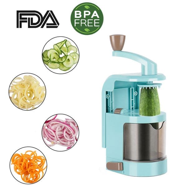 2026 New LMETJMA Spiralizer Vegetable With 4 Rotating Blades Mandoline Slicer Cutter Pasta Spaghetti Zucchini Noodles Maker Kc0214 210317 Fr