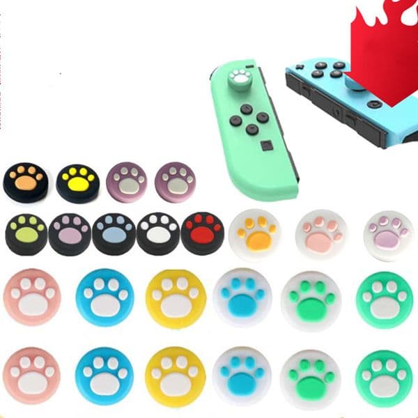 17 Colors Replacement Silicone Case Covers Cat Claw Joystick Caps Controller Grip Thumbstick Buttons Cover Shell For Nintendo Switch Gamepad DHL