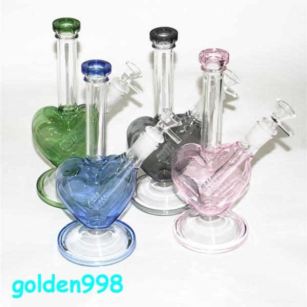 Smoke beautiful love hookah Water Pipe heart shaped glass bongs oil rig thickness for smoking bong with bowl downstem