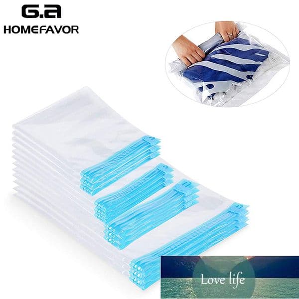 12 or 6 Hand Roll-Up Vacuum Compressed Bags Transparent Clothing Space Saving Bags Travel Home Sealed Compression Storage Bags Factory price expert design Quality