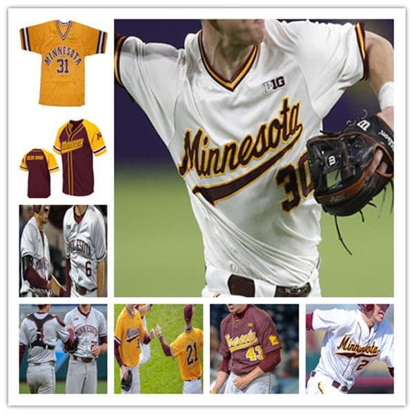 Custom College Minnesota Golden Gophers Jersey Baseball Max Meyer Brett Bateman Ronald Sweeny Zack Raabe Elliott Noah Berghammer Boston Merila Cody Kelly