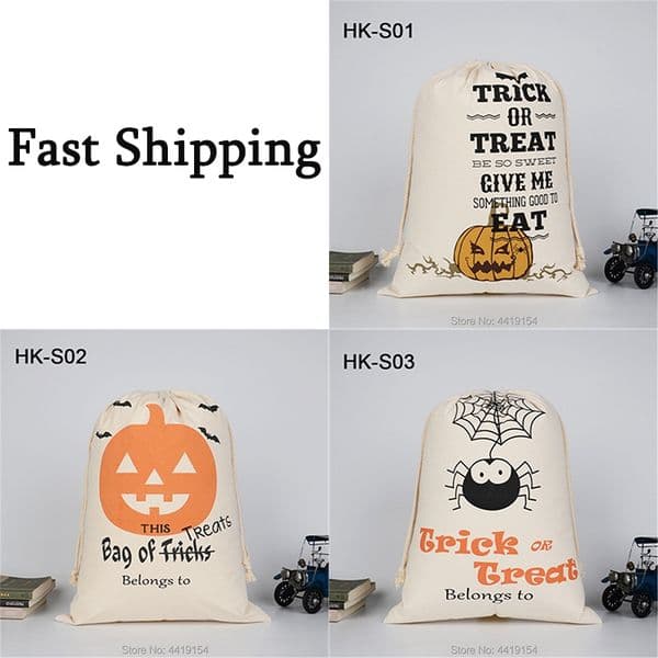 Spiders Halloween Bag Party Pumpkin Candy Tote Bags Canvas Trick or Treating Toy for Kid Festival Gift