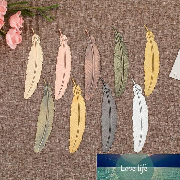 Bookmarks Books Vintage Cute Creative 3D Gold Plated Feathers Metal Bookmark Book Clip Stationery Suitable for Adults Child OWF6862 Factory price expert design