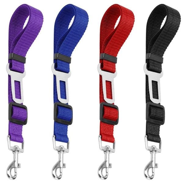 Adjustable Pet Dog Cat Car Seat Belt Safety Leads Vehicle Seatbelt Harness, Made from Nylon Fabric Universal Fit Cars Truck SUV