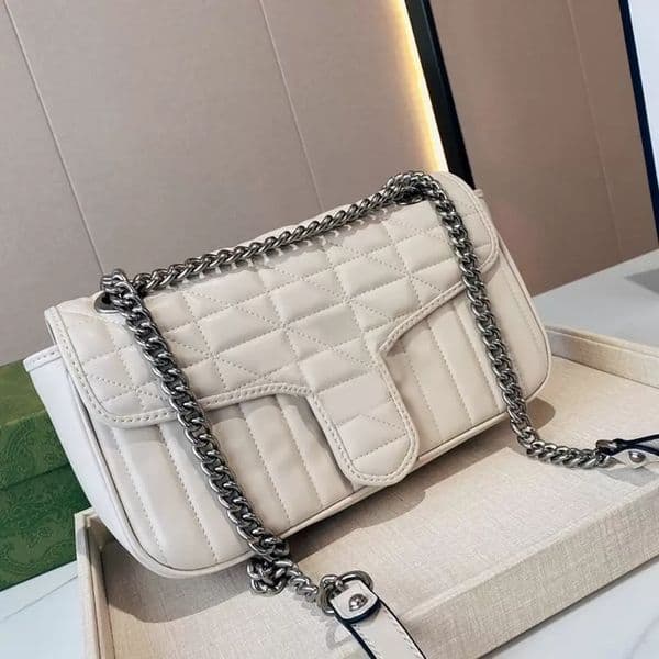Ladies Crossbody Designer Bags Women Chain Shoulder Bag Handbag Classic Letters Silver Hardware Hasp Newest Style High Quality with Box
