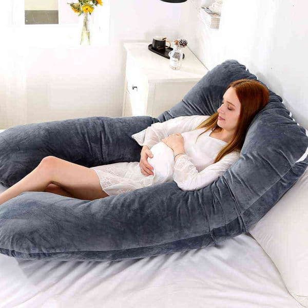 1pc U Type Pregnancy Pillow Multi Functional Side Protect Cushion for Pregnant Women Gravida Soft Velvet Bed Pillow Drop 211110