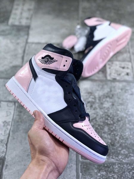 2021 Authentic 1 High OG Bubble Gum Sneakers Atmosphere White Laser Pink Obsidian Hand Crafted Retro Men Sports Boots Shoes With Box