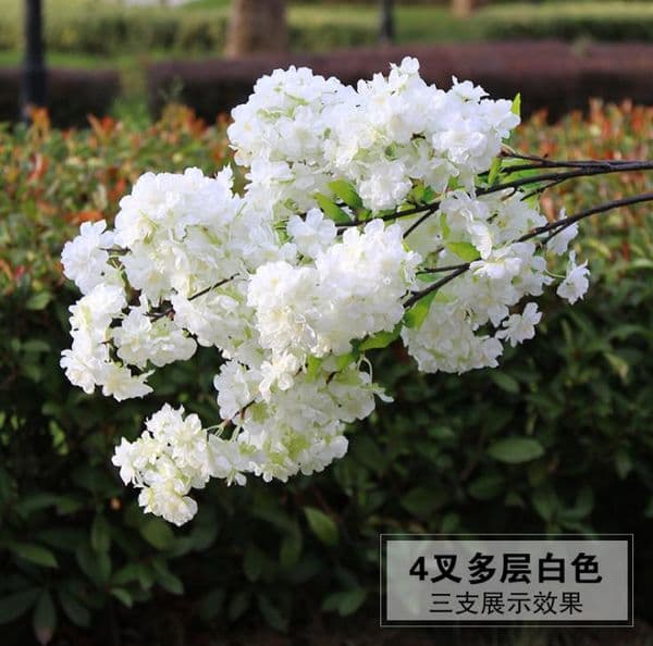 Artificial Silk Cherry Blossoms flowers bunches Wedding home Party Fake Sakura bunch Silks flower Cherrys DIY tree Decorations plum decoration SN2289