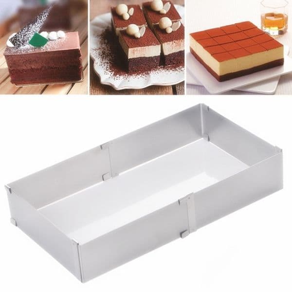 15-27.5CM Adjustable Stainless Steel Cake Square Mold Chocolate Mousse Ring Baking Accessories Cakes Decorating Tools