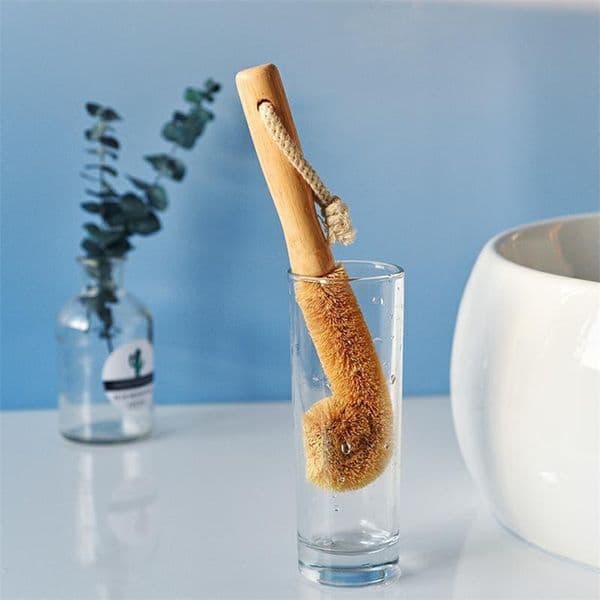 Pot Brush Non-stick Frying Pan Long Handle Baby Bottle Cleaning Coconut Palm Cup To Remove Oil 210423