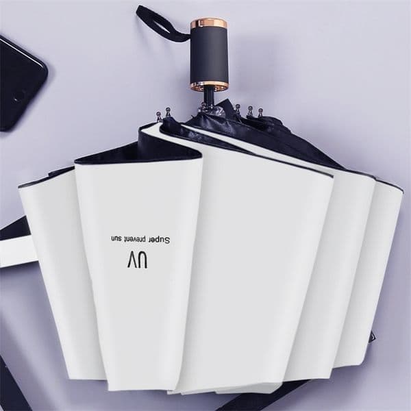 Umbrella Rain Women UV Clear Three Fold Thickened Black Glue Sun Screen Parasol Uv Summer 210721