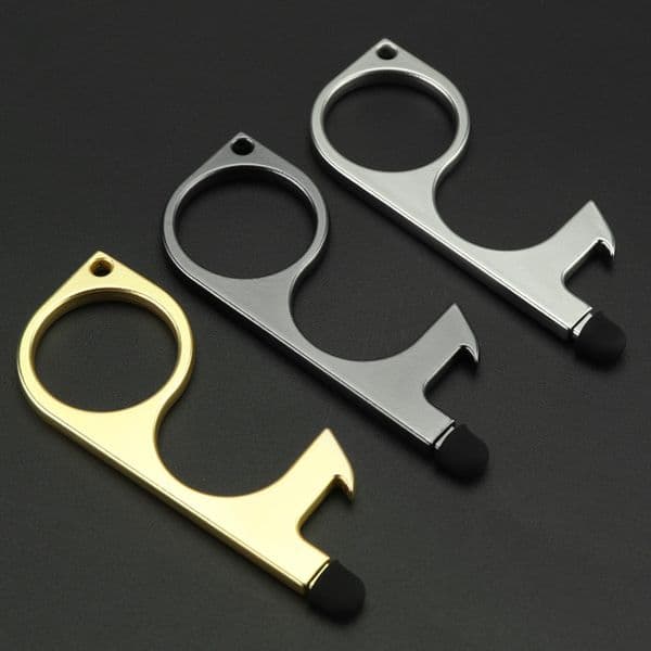 Portable Epidemic Zero Contact Helper Elevator Door Opener Keychains Stick Metal Tools No Touch Keep Safe Key Chain