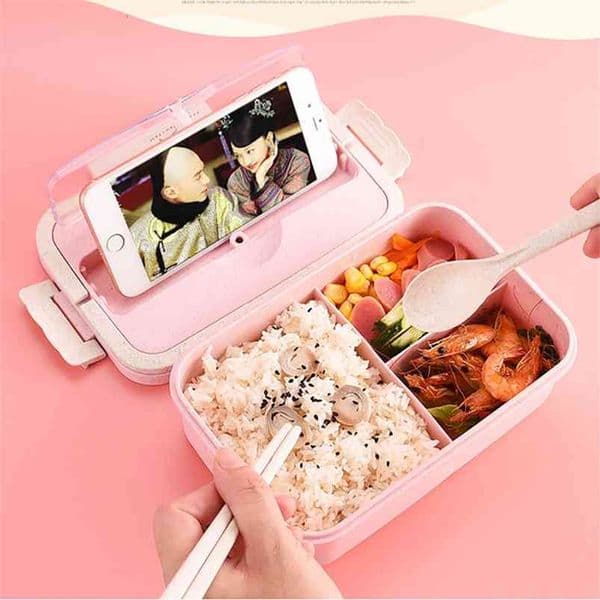 Wheat Straw Lunch Box Bento Microwave Picnic Food Container Case Storage For Student 210423