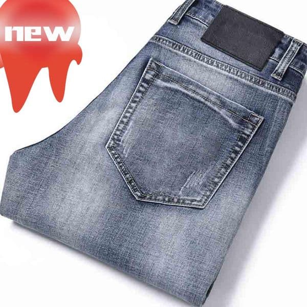 Mens Classic Jeans Men Slim Pant Mens Motorcycle Business Trousers Men Fashion Casual Jeans Mature Fashion Spring and Autumn Pant